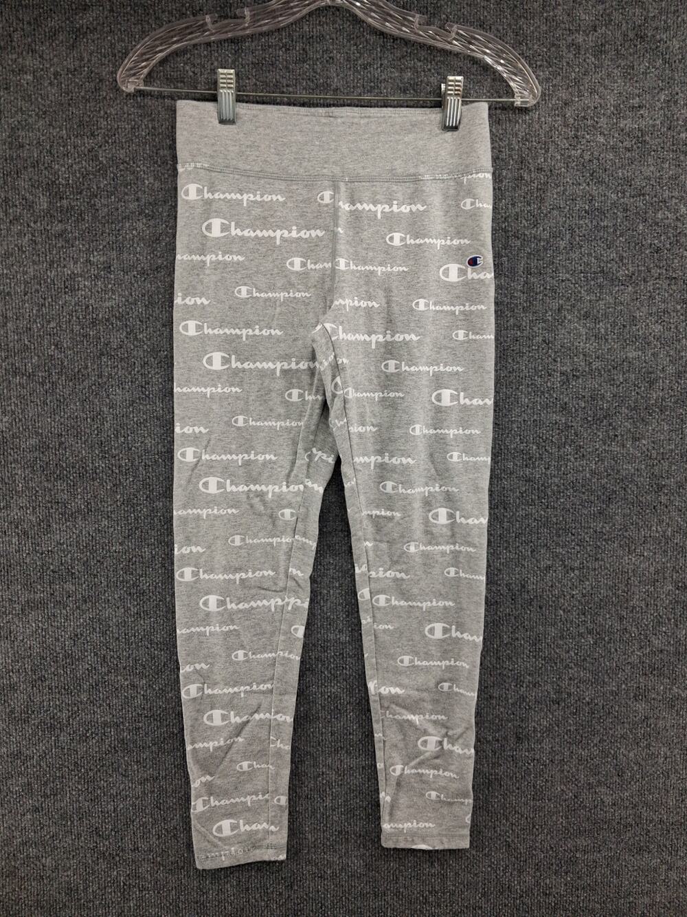 Champion Leggings Womens Large Gray Champion Logo All Over Print Athleticwear